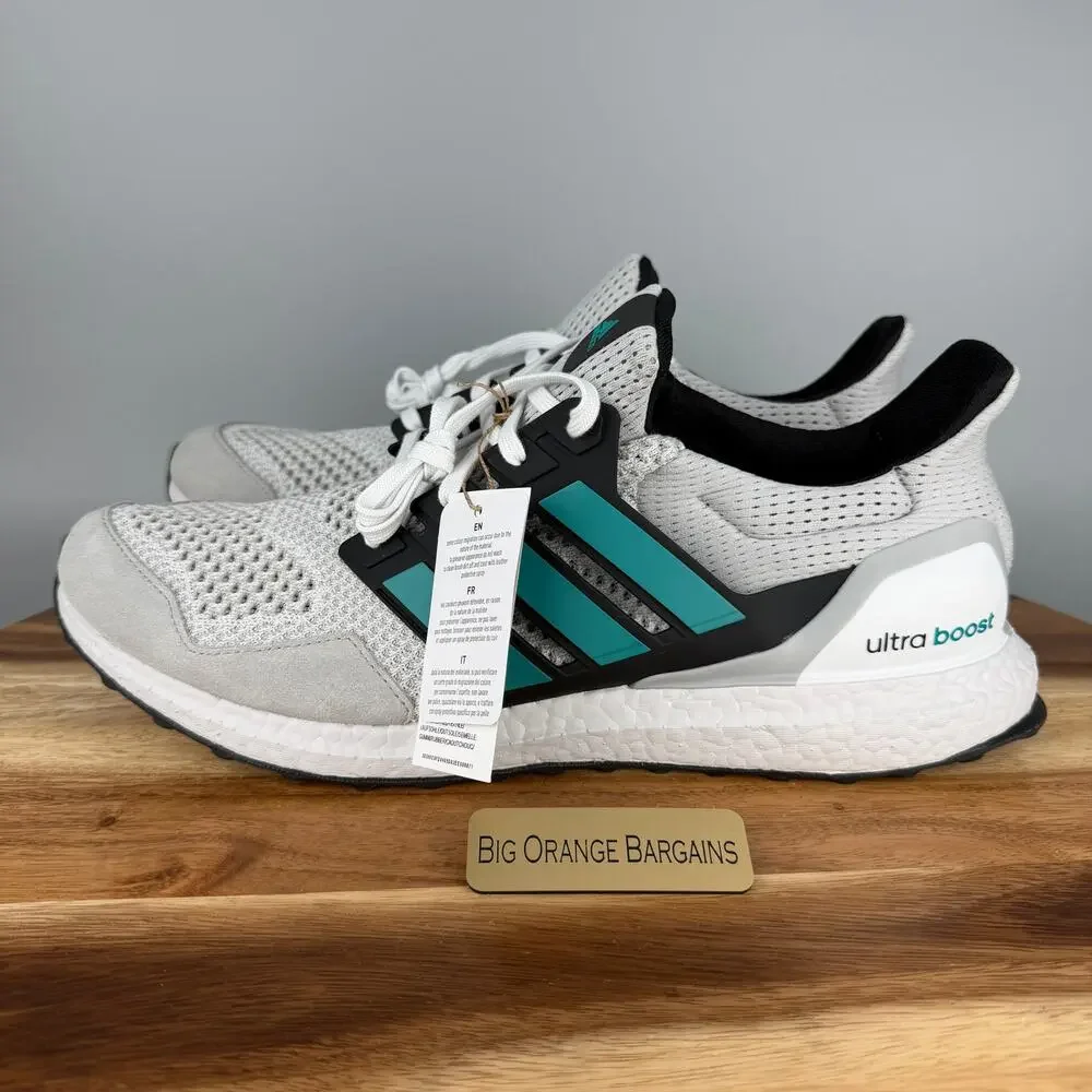 Adidas UltraBoost 1.0 White Pure Teal Running Shoes Men’s Size 12 JQ0823 NEW
